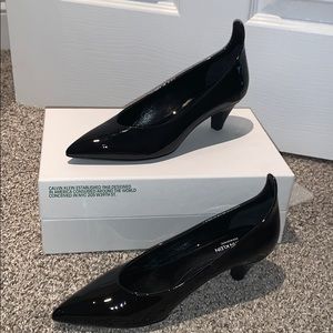Calvin Klein 205W39NYC kait 115 black patent pumps heeled shoes 6 new in box